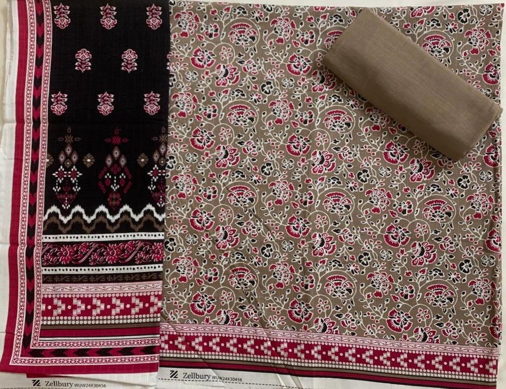 Zellbury 3-Piece (Winter) Fine Quality Double Cotton