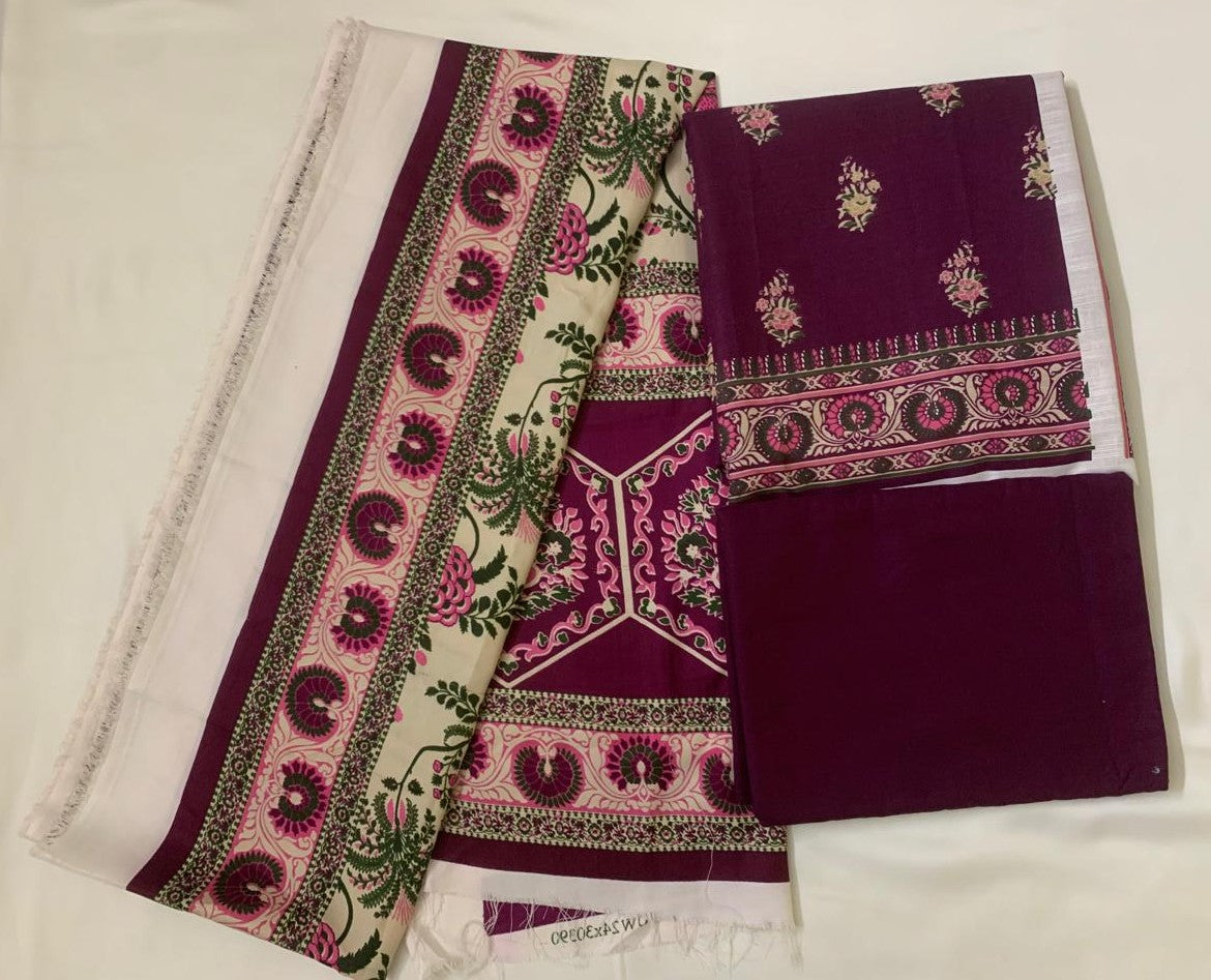 Zellbury 3-Piece(Wintet) Fine Quality Khaddar with Beautiful Pashmina Shawl