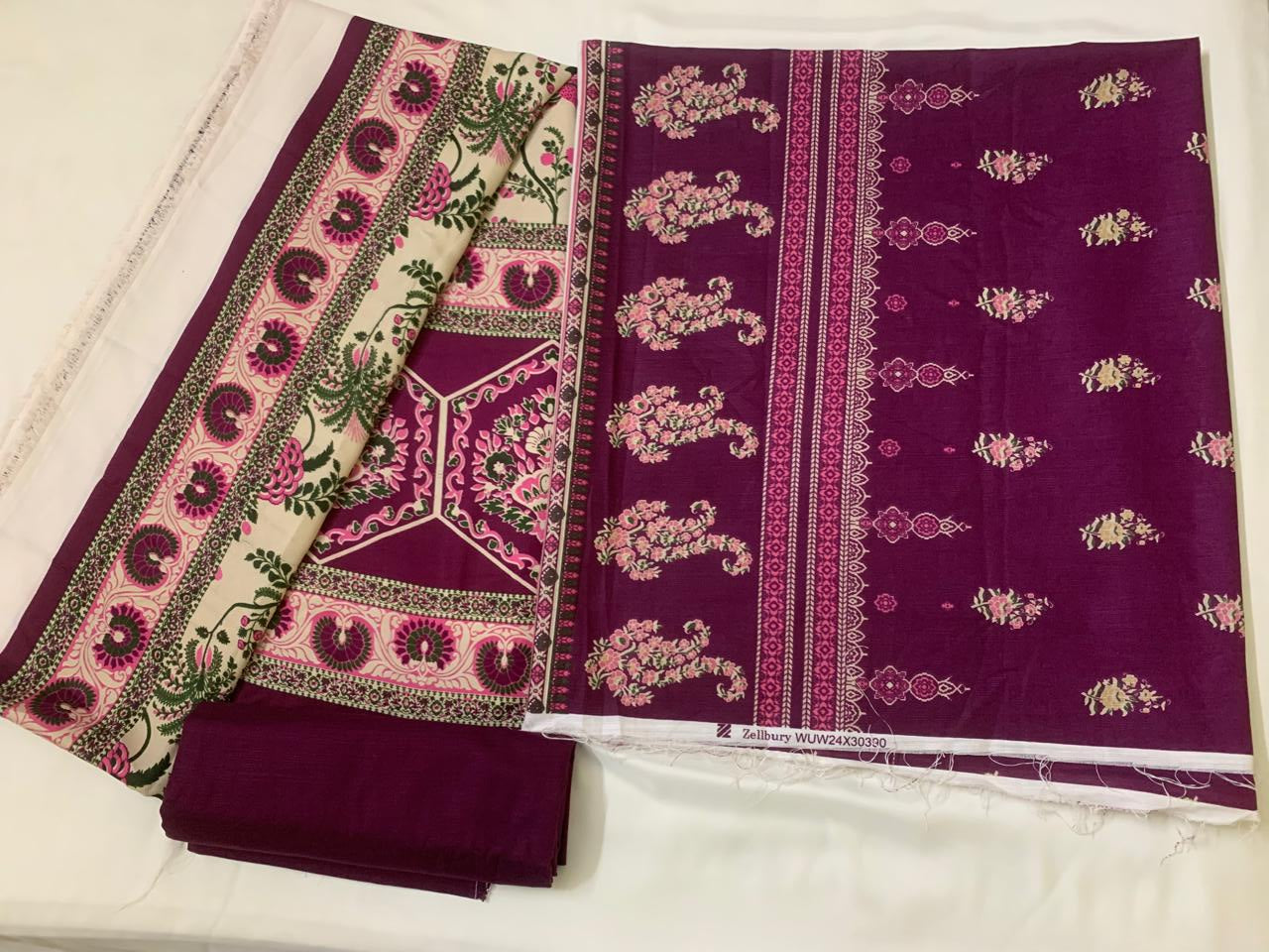 Zellbury 3-Piece(Wintet) Fine Quality Khaddar with Beautiful Pashmina Shawl