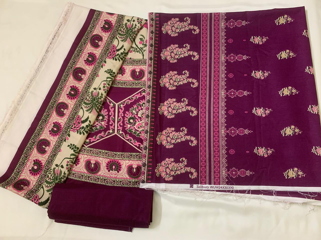 Zellbury 3-Piece(Wintet) Fine Quality Khaddar with Beautiful Pashmina Shawl