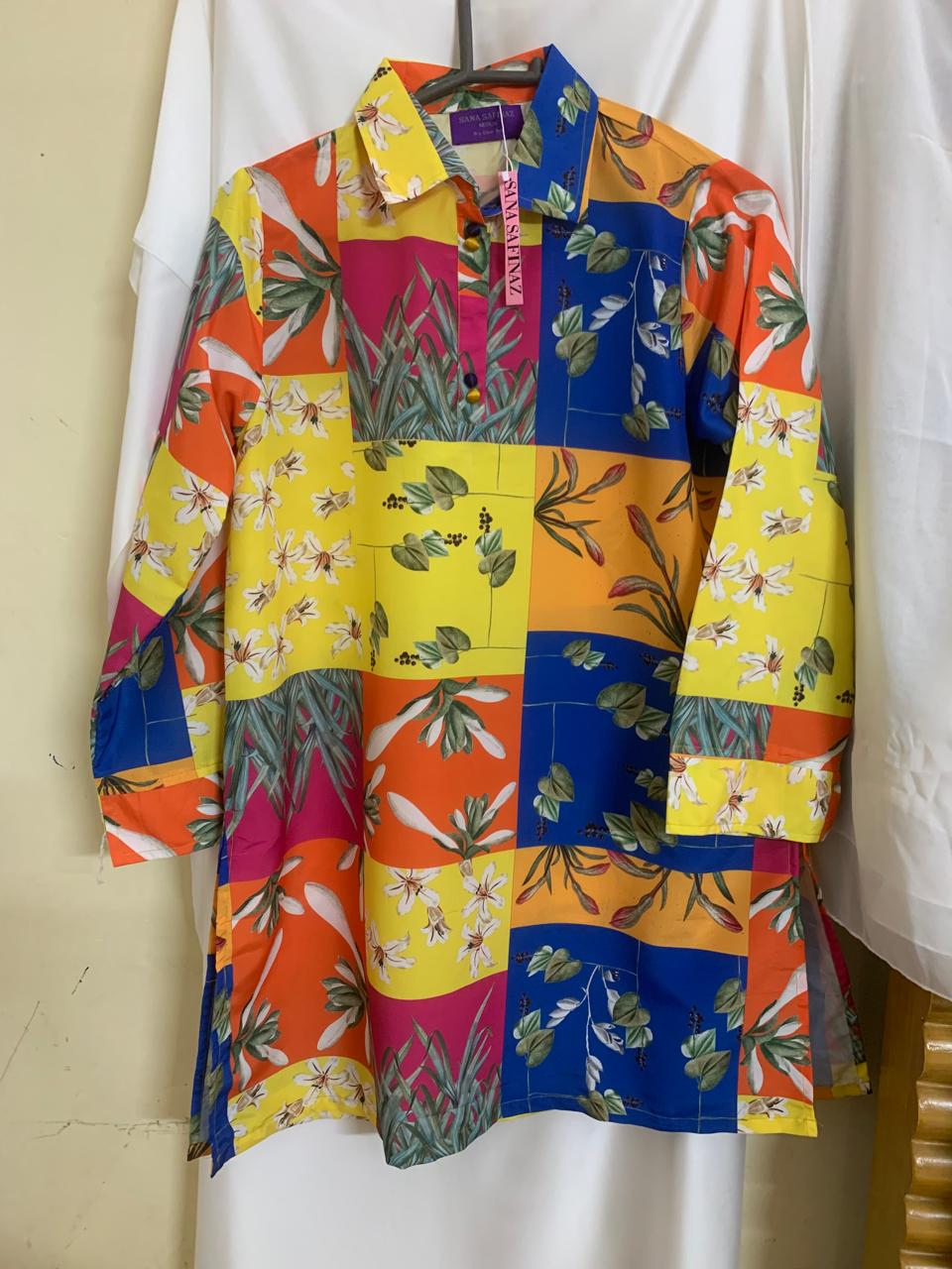 Sana Safinaz Stitched (Two Piece) Cotton silk Fabric with neat and high quality stitching Shirt and Trouser