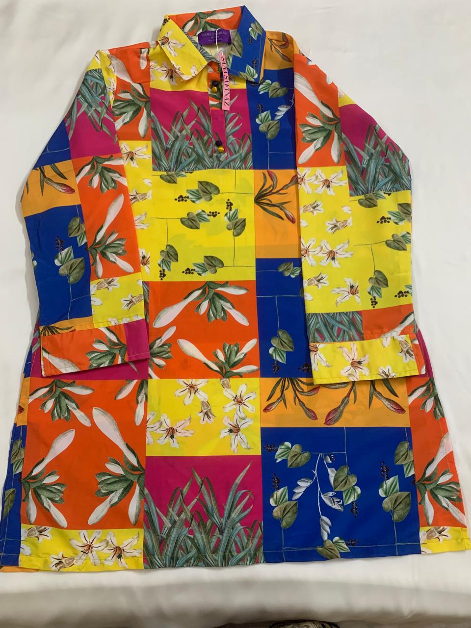 Sana Safinaz Stitched (Two Piece) Cotton silk Fabric with neat and high quality stitching Shirt and Trouser