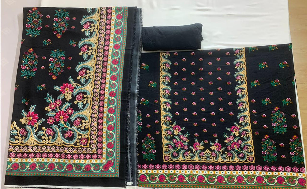 Zellbury 3-Piece (Winter) Fine Quality Khaddar with beautiful pashmina shawl