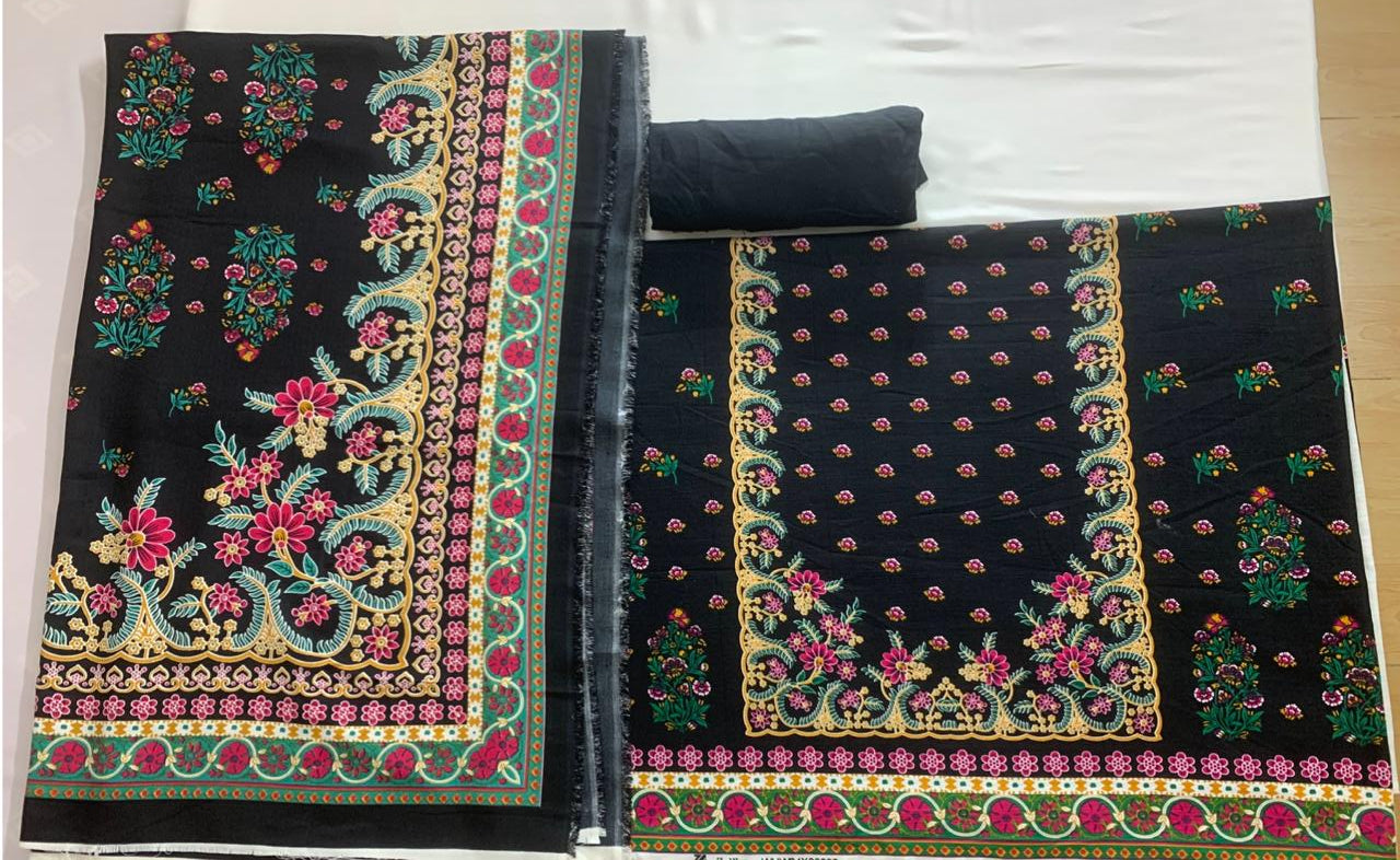 Zellbury 3-Piece (Winter) Fine Quality Khaddar with beautiful pashmina shawl
