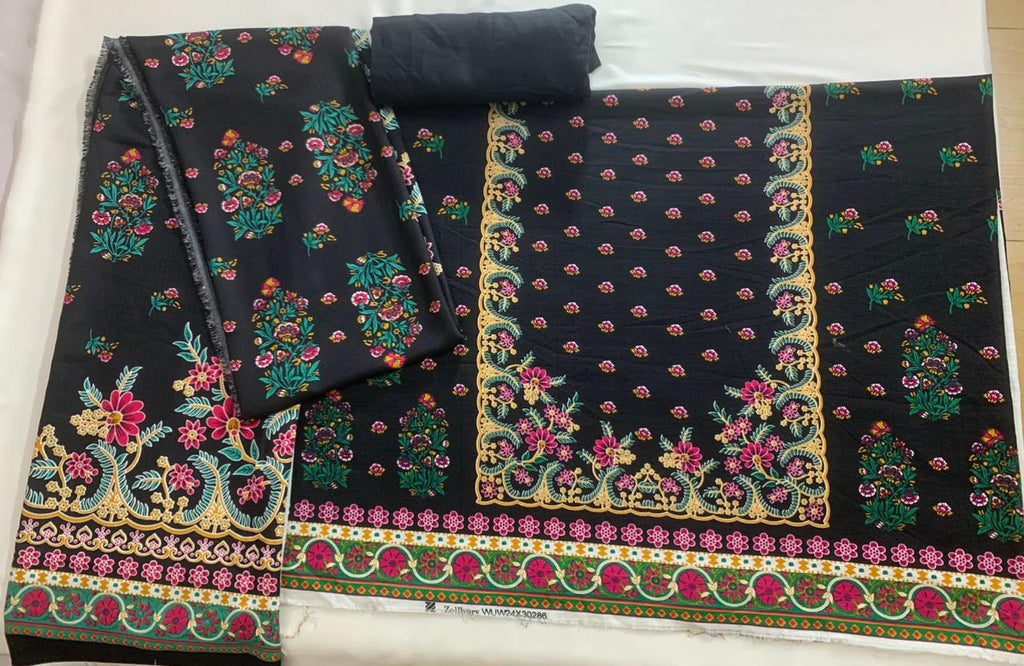 Zellbury 3-Piece (Winter) Fine Quality Khaddar with beautiful pashmina shawl