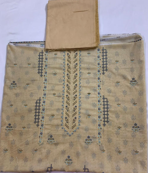 2-Piece (Summer) Fine Quality Embroidered Lawn Shirt and Trouser Brand Stamp missing