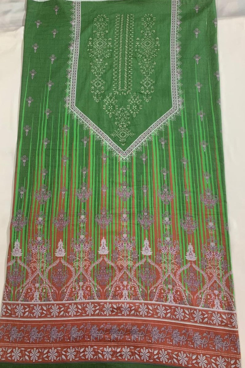 2-Piece (Summer) Fine Quality  Embroidered Lawn Shirt and Duppata Brand Stamp Missing