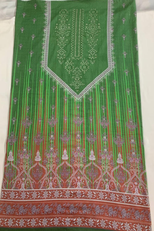 2-Piece (Summer) Fine Quality  Embroidered Lawn Shirt and Duppata Brand Stamp Missing