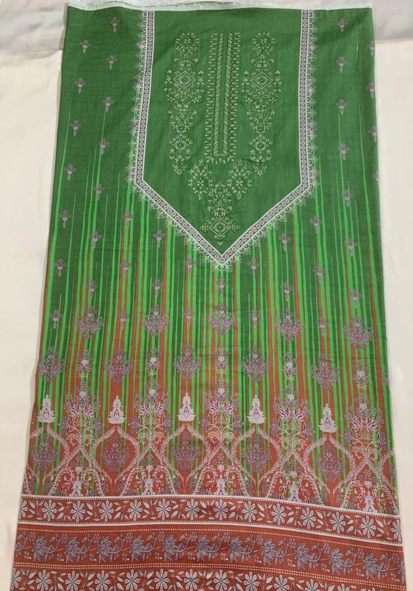 2-Piece (Summer) Fine Quality  Embroidered Lawn Shirt and Duppata Brand Stamp Missing