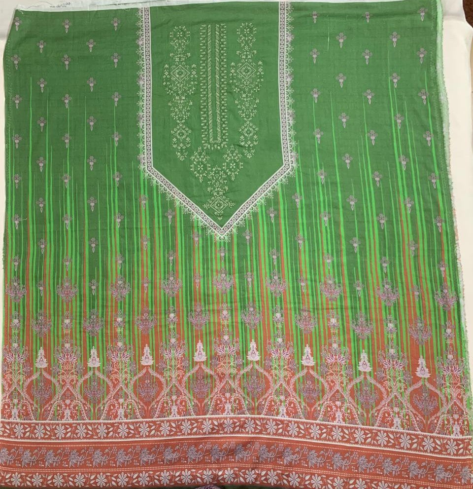 2-Piece (Summer) Fine Quality  Embroidered Lawn Shirt and Duppata Brand Stamp Missing