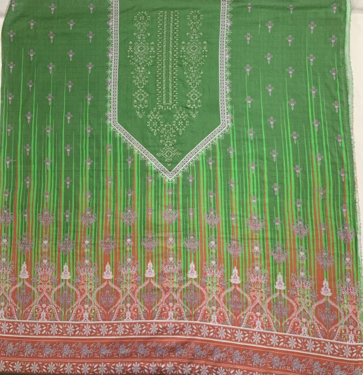 2-Piece (Summer) Fine Quality  Embroidered Lawn Shirt and Duppata Brand Stamp Missing